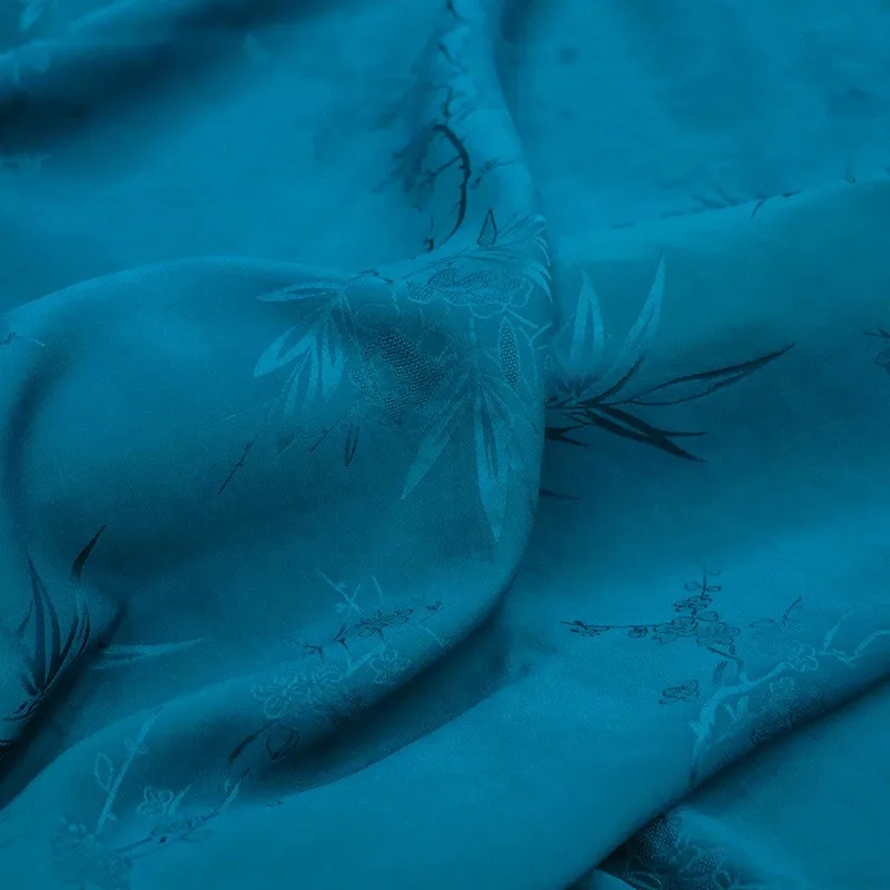 

Silk and leaf pattern jacquard satin fragrant gauze fabric full new Chinese-style clothing designer