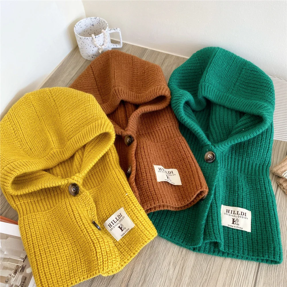 Women Men Headwear Knitted Neck Hat Winter Scarves All-in-one Warm Riding Hats Electric Car Cold-proof Ear Protection Headgear