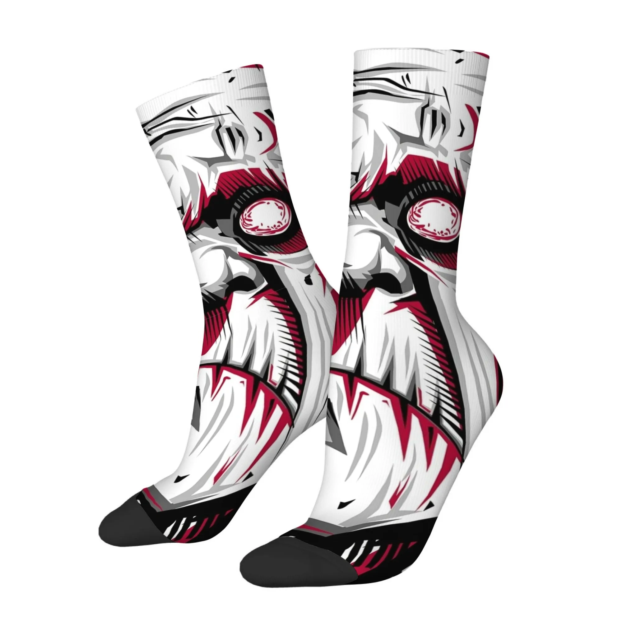 Abstract Retro Quirky Face Print Men's Socks Novel Hip-hop Rock Fashion Outdoor Casual Socks Comfortable Breathable Soft Socks
