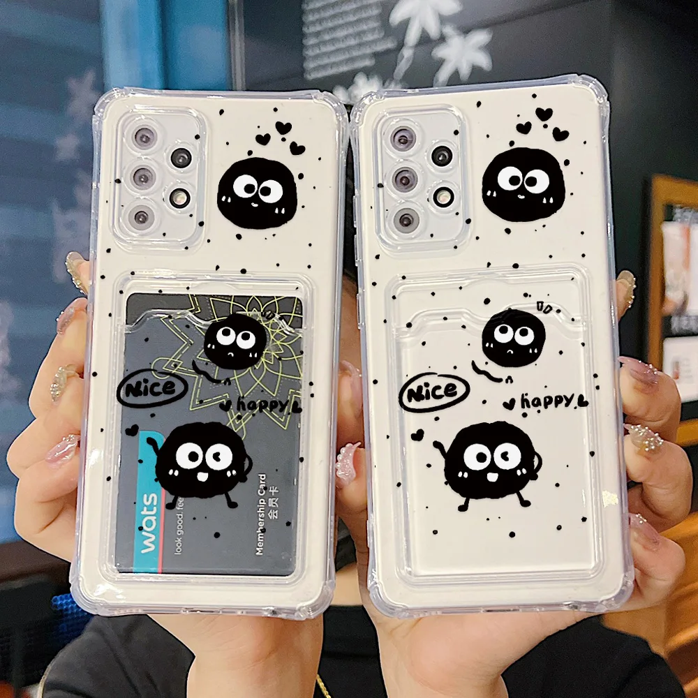 

For Samsung Galaxy S24 Ultra Case Samsung S 24 S23 Plus S22 Ultra S21 S20 FE Case Cute Briquettes Wallet Card Pocket Clear Cover