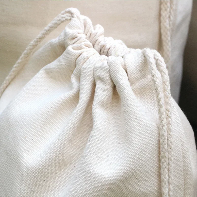 3 Sizes Reusable Cotton Drawstring Storage Bag Home Large Size Clothes Quilt Toy Organizer Sundries Storage Sacks  Durable