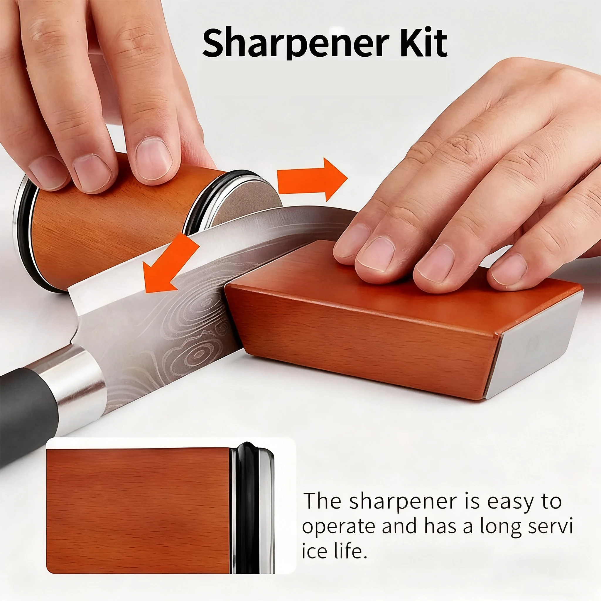 Rolling Knife Sharpener Magnetic Knife Holder Diamond Sharpening Stone Kit with 15 and 20 Degrees Angle Roller Kitchen Accessory