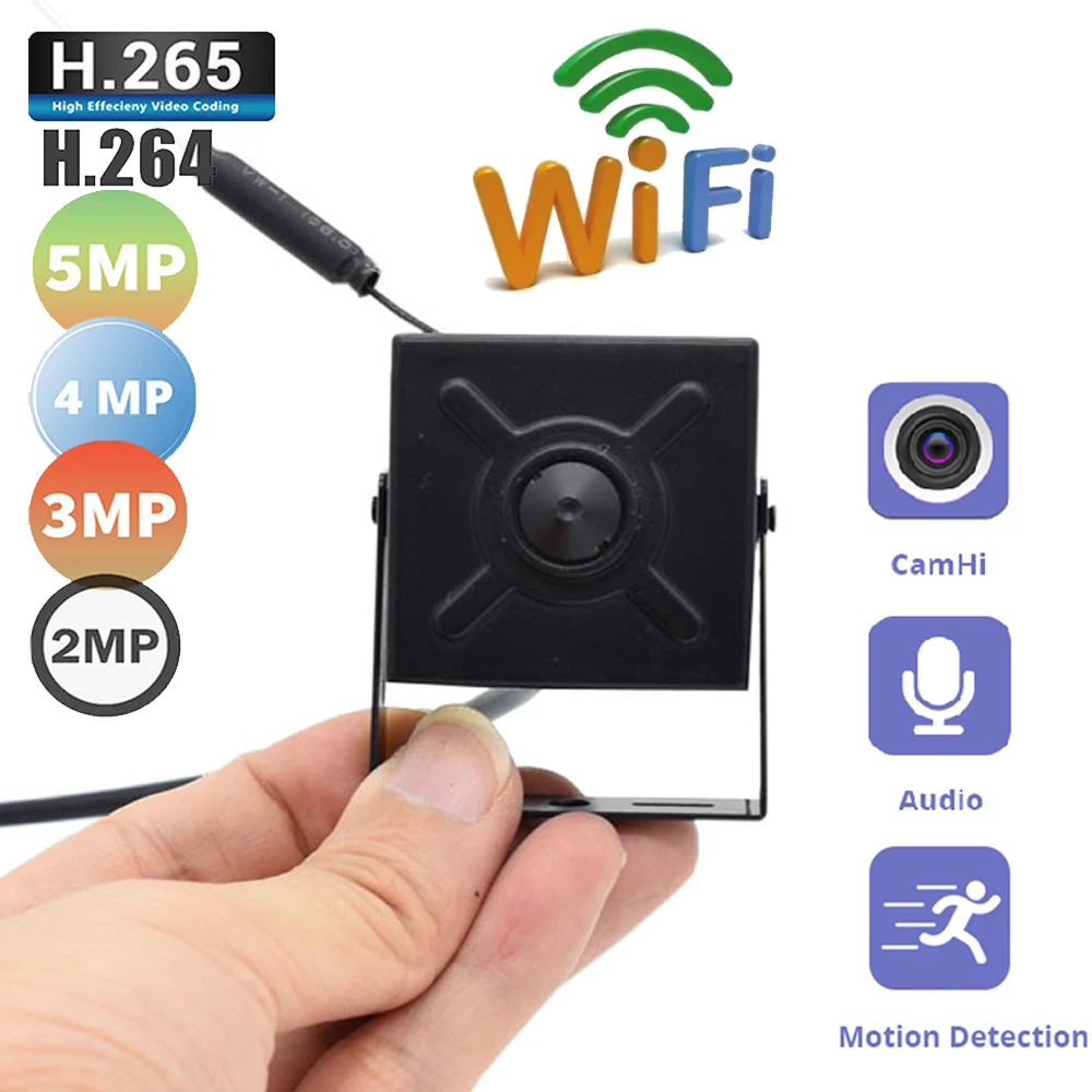 5MP 1920P 1080P Мини Wi-Fi IP-камера P2P Onvif Слот для SD-карты Wi-Fi AP Беспроводная мини-IP-камера с подставкой и мягкой антенной P2P Camhi