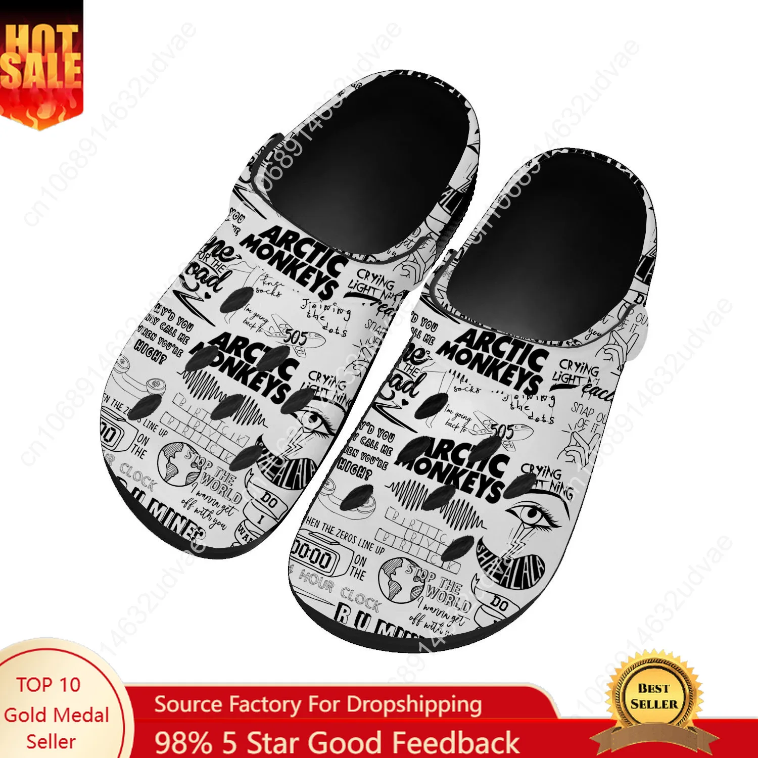 

Arctic MonkeysWater Shoes Men Women Teenager Comfortable Home Garden Clogs Custom Sandals Beach Breathable Hole Slippers
