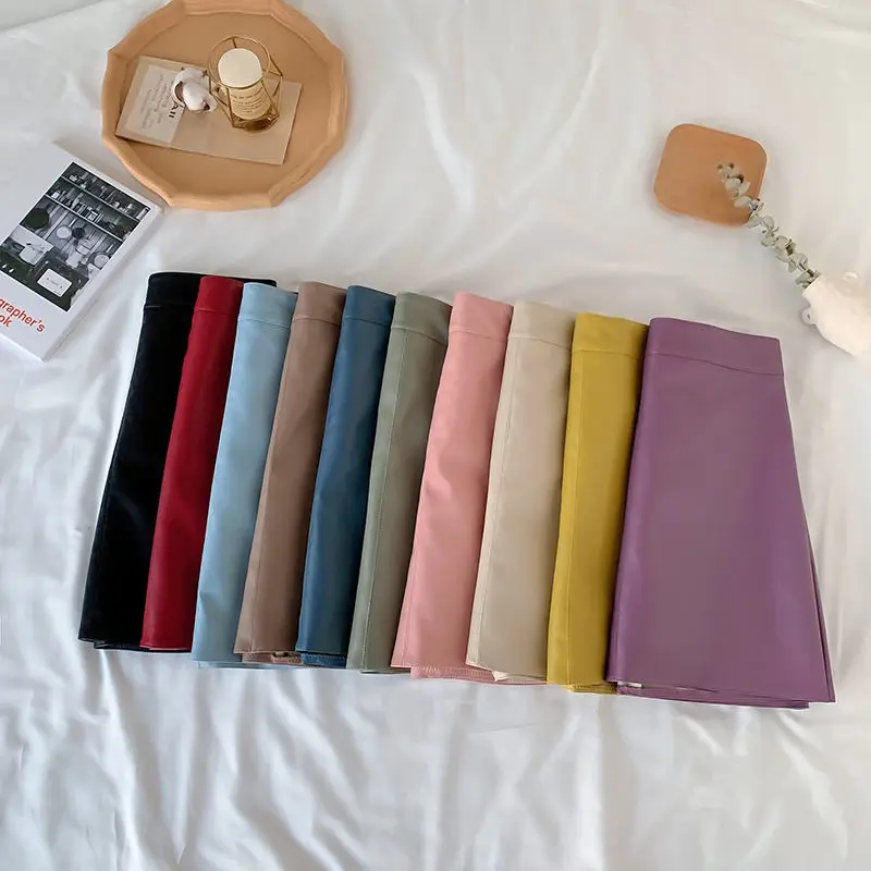 Solid Zipper Wrap Hip Leather Skirt Autumn Winter New Korean High Waist Mini Skirt Female Chic Sexy Club A-line Pu Skirts Women
