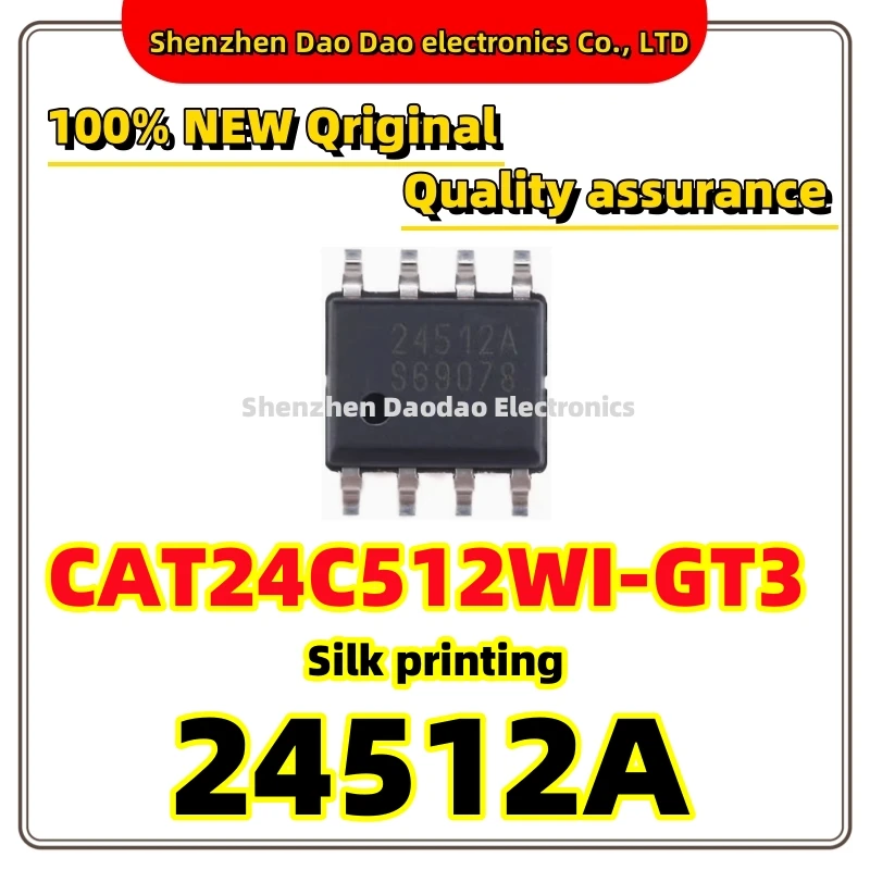 5Pcs CAT24C512WI-GT3 Silkscreen 24512A SOP-8 EEPROM chip IC New original