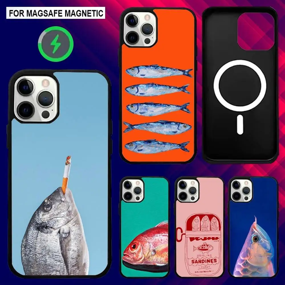 

S-Sardines Phone Case For iPhone 16e,16,15,14,13,12,11,Plus,Pro,Max,Mini Magsafe Magnetic Wireless Charging