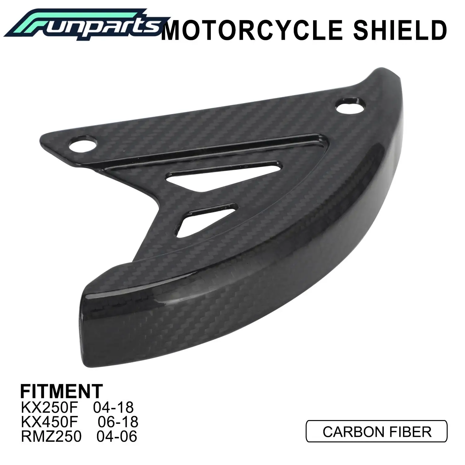 

Funparts Brake Disc Guard Motorcycle Carbon Fiber Rear Brake Disc Cover Protection for KX250F 04-18 KX450F 06-18 RMZ250 04-06