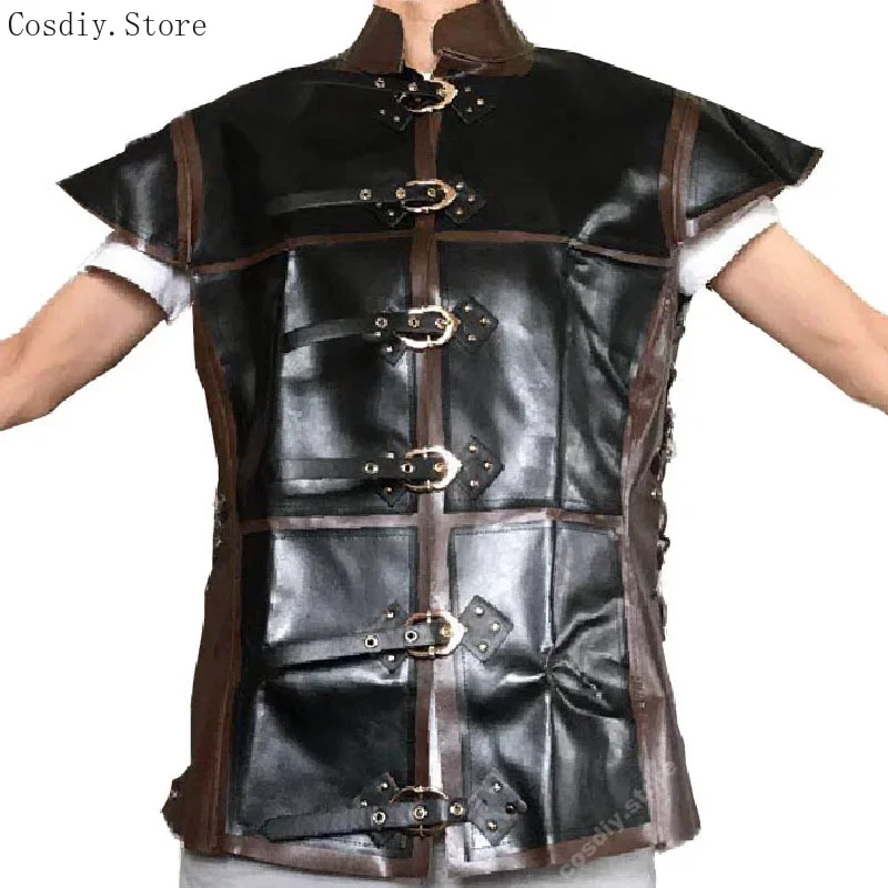 Leather Vest Armor Medieval Doublet Coat Viking Waldelf Jerkin Outfit Larp Warrior Knight Costume Outfit For Men Adult Plus Size