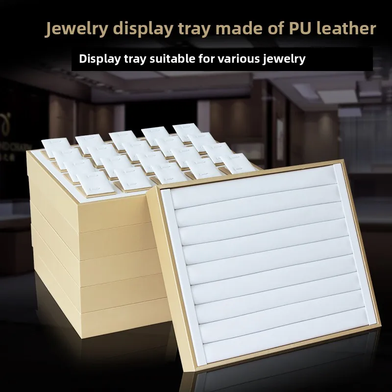 

Creative Design Jewelry Tray Display Plate Storage Box Leather Nelace Pendant Ring Earring Bracelet Jewelry Stand Props