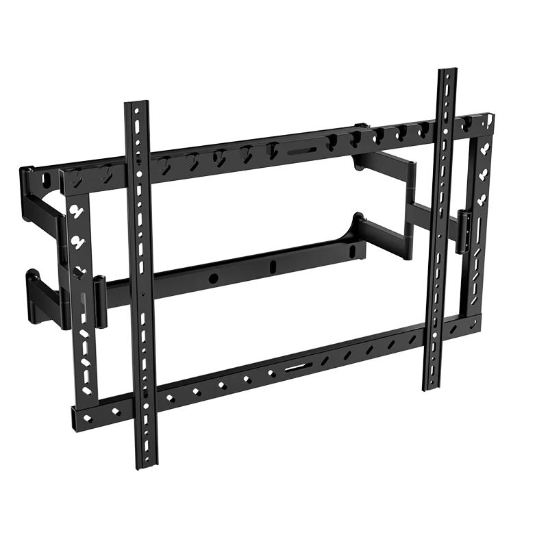 820 Universal Adjustable Full Motion Swivel 55-120 Inch Flat Screen Smart Plate LCD TV Bracket Built in Telescoping Pylon
