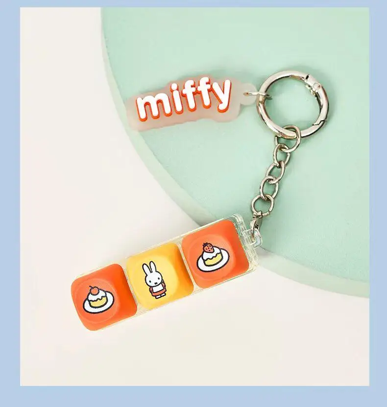 Miffy Kaninchen 6 Stile Farblich Abgestimmte Tastenkappen-Schlüsselanhänger Überraschungs-Blindbox Geschenke Spielzeugmodelle Anime-Figuren Sammelornamente – Detail 14