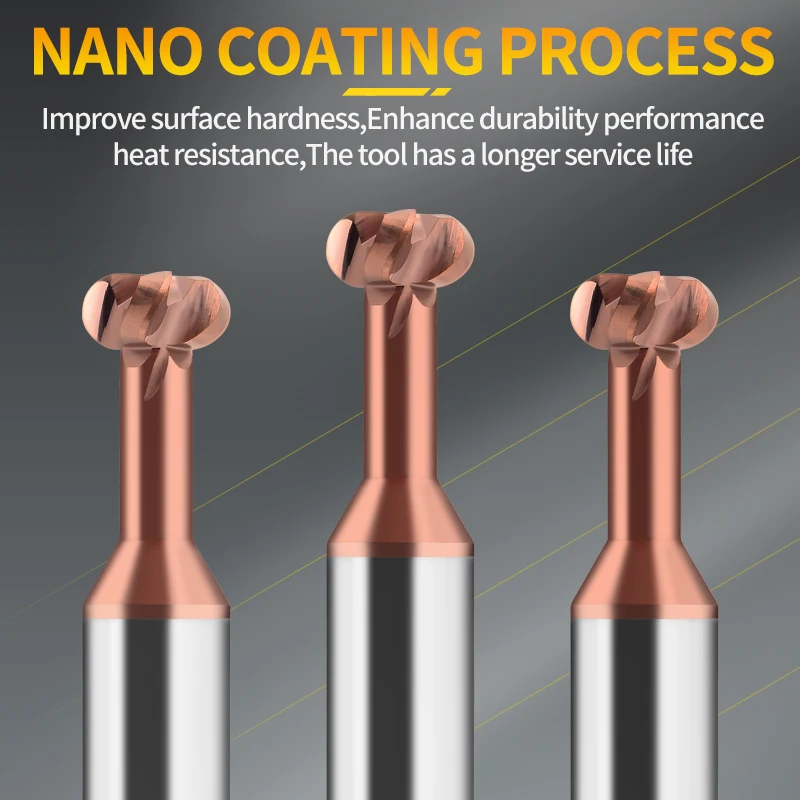 T-Shaped Arc Tungsten Steel Milling Cutter with Hard Alloy 4F Complete Specifications, High Efficiency and Earthquake Resistance