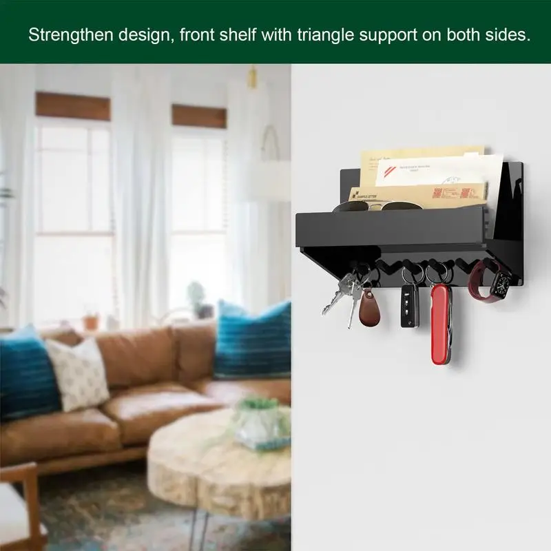 Wall Mail Key Organizer Wall Mount Mail Organizer With Key Hooks Decorative Household Organization Shelf For Hallway For