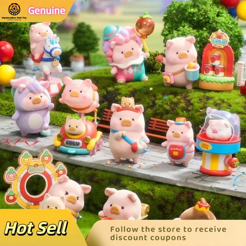 

Genuine Lulu The Pig Colorful Amusement Park Series Blind Box Lulu Pig Anime Figure Cute Collectible Model Dolls Kids Toy Gifts