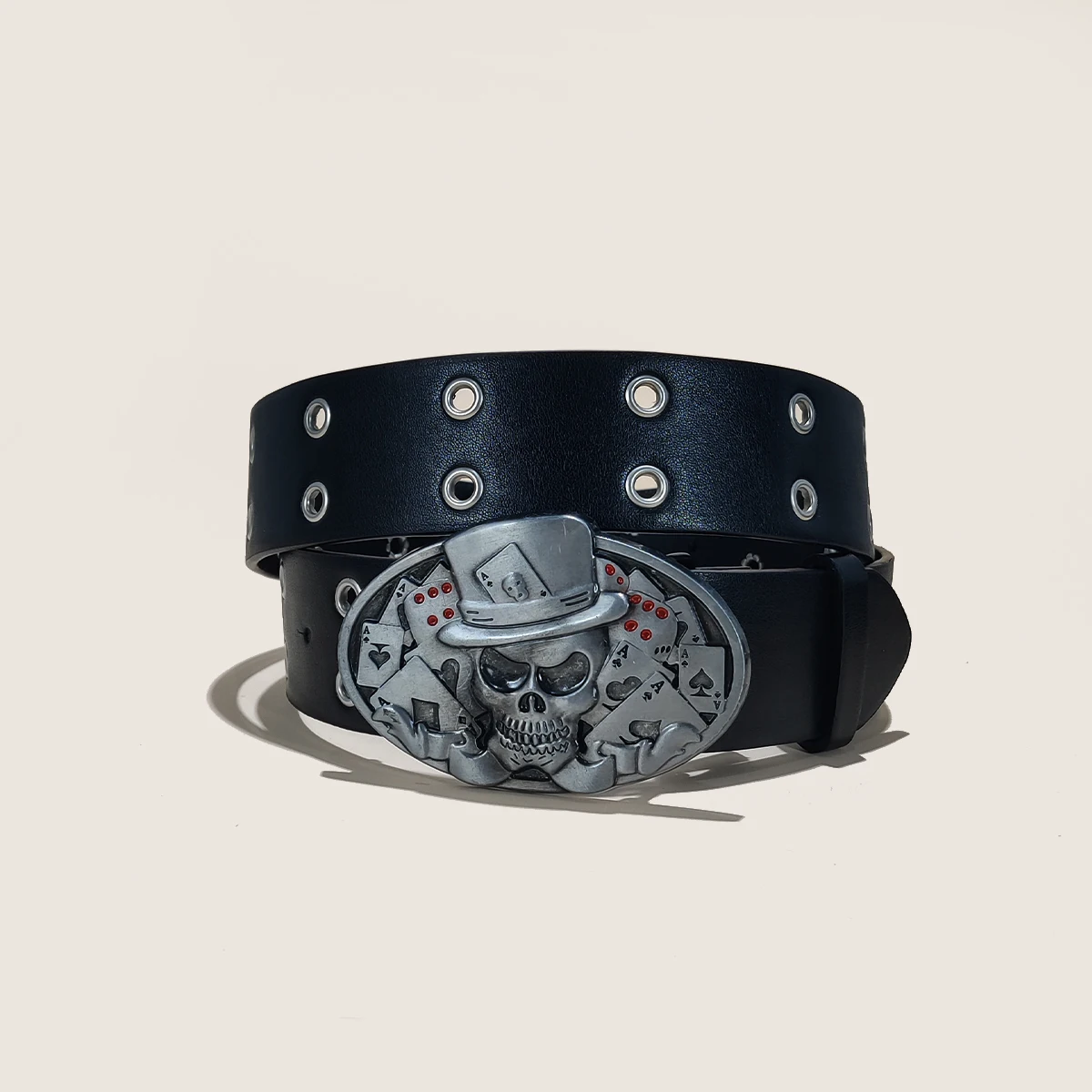 Men's Belt Retro Made Old Alloy Gothic Buckle Belt Circular Rivet Women's Belt Punk Hip Hop Rock Style High Quality Jeans Belt