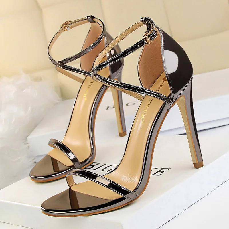 

BIGTREE Shoes Buckle Strap High Heels 2024 New Women Heels Sandals Stiletto 11cm Sexy Heels Party Shoes Women Pumps Ladies Shoes