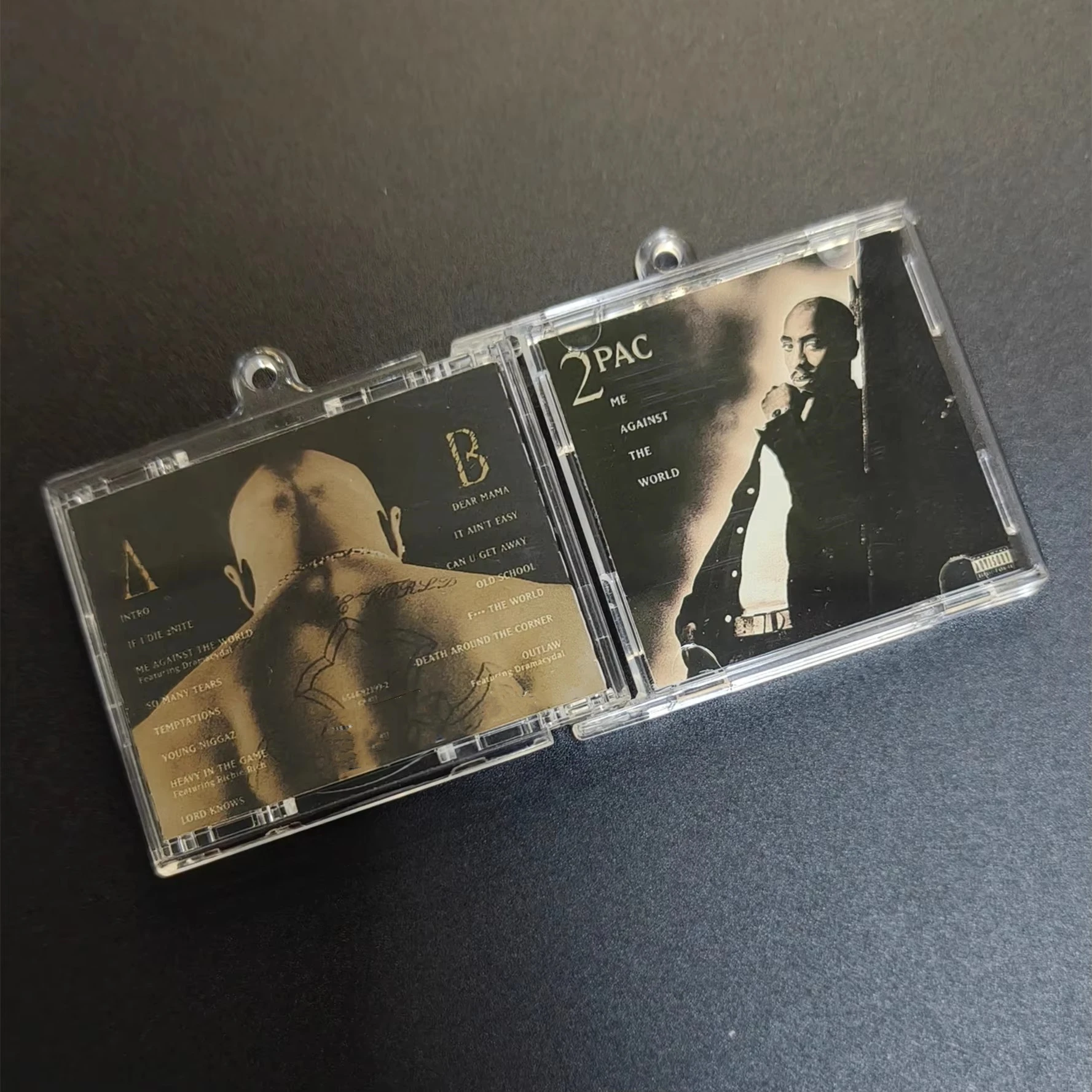 Gangsta Rap Makaveli 2pac MINI Music CD NFC Keychain Play Song All Eyez on Me Album Me Against The World Keyring Cosplay Pendant