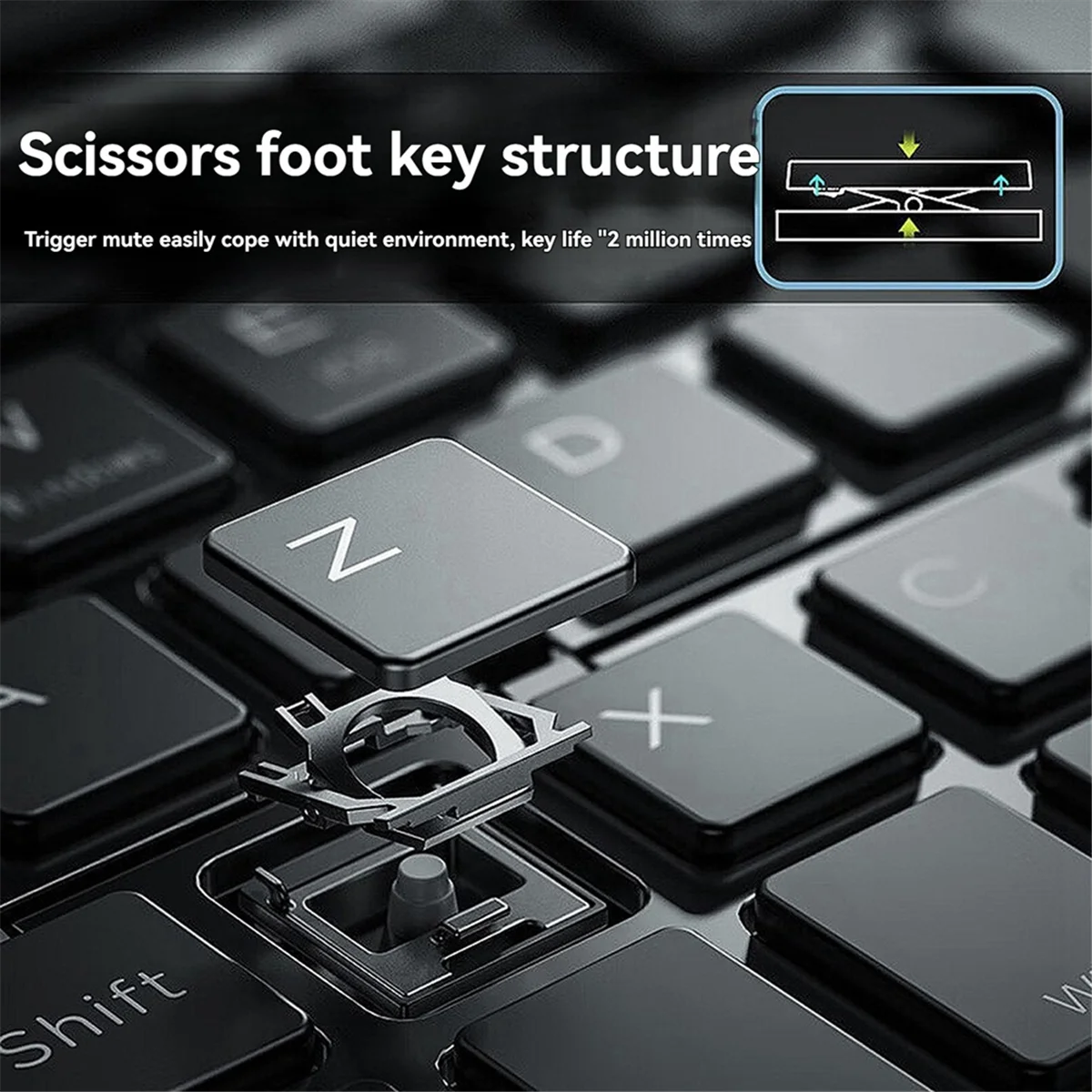 ABGN Wireless Foldable Bluetooth Keyboard Mini Portable Double Folding Keyboard Suitable for Laptops and Mobile Phones Black