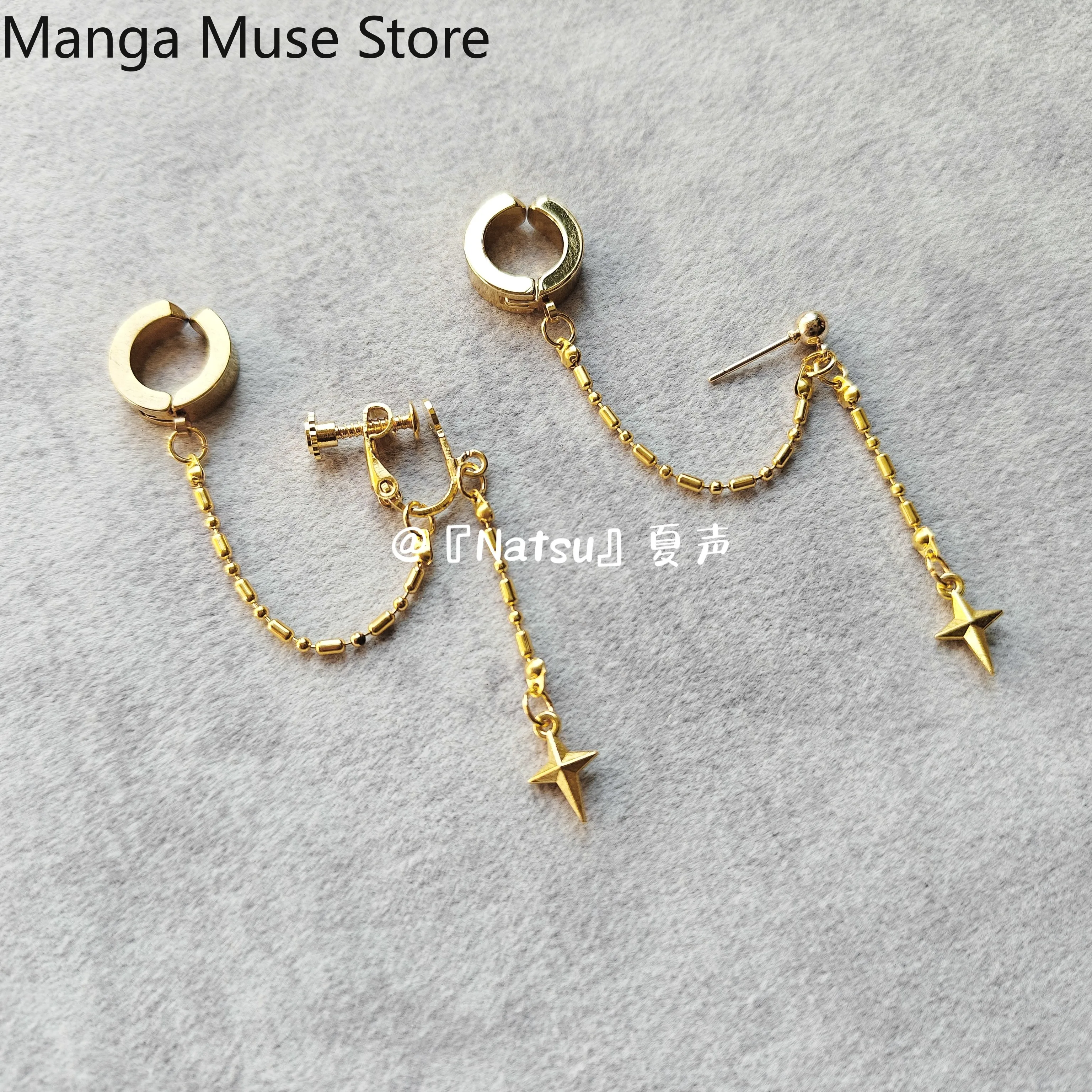 

Cosplay Costume Ear Clips Acrylic Japanese Anime Blue Archive Wakaba Hinata Metal Earrings Take Photo Props Accessories