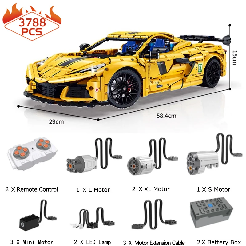 

Технический скоростной спортивный автомобиль, строительный блок, высокотехнологичный городской механический гоночный автомобиль, модель кирпича, игрушка «сделай сам» для детей, подарок на день рождения MOC