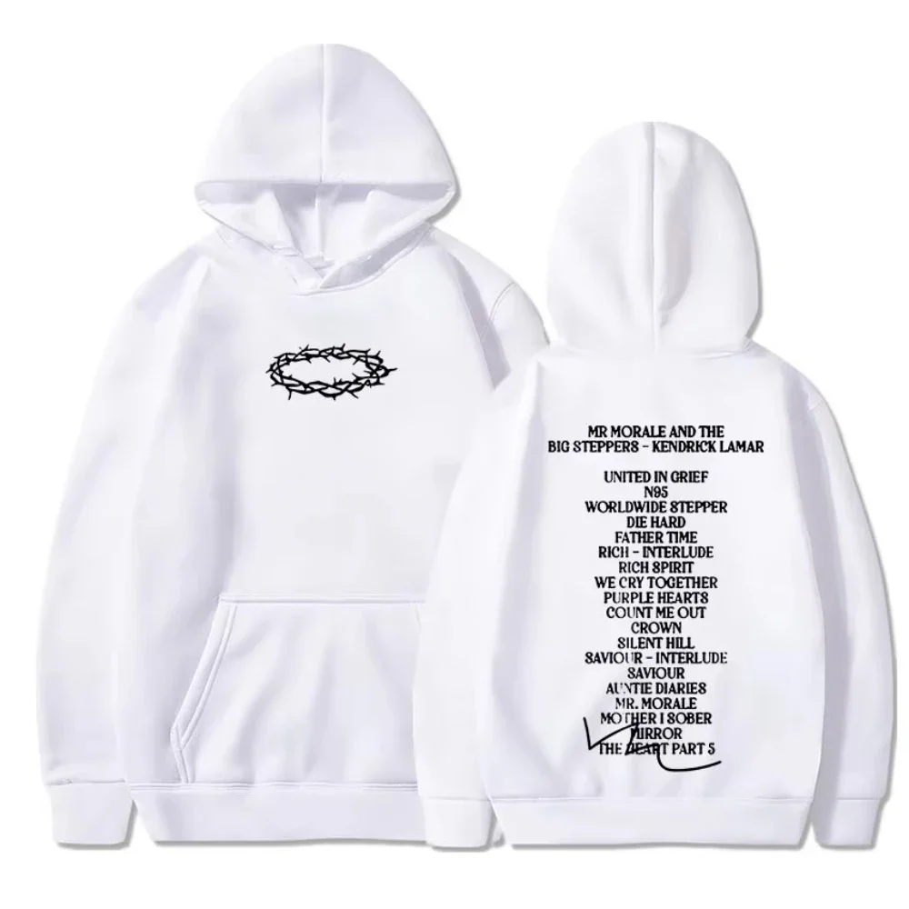 2026 Unisex  Double Sided Print Hoodie Thorn Crown Graphic Hip Hop Vintage Streetwear Autumn Winter Pullover Sweatshirt
