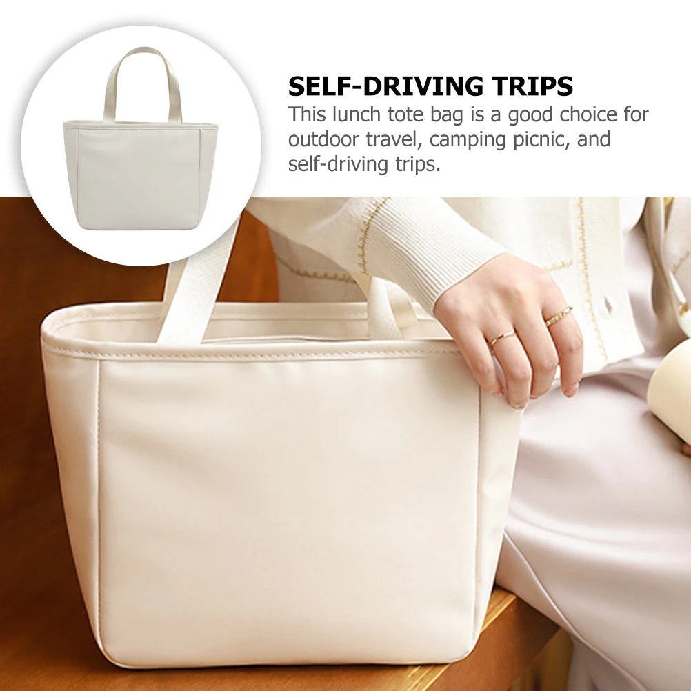 

Large Insulated Lunch Tote Bag Reusable Portable Handle Design Wear-Resist Grocery Shopping Bag For Travel Picnic