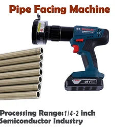 Portátil Tubo End Fachada Máquina, para Soldagem Orbital, Handheld Pipe Tapping, Tubulação de Processamento, Diâmetro 1/4-2