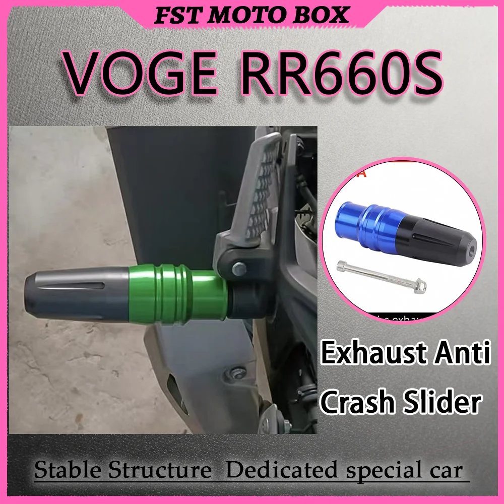 FOR VOGE RR660S Exhaust Shock-Absorbing Anti-Collision Rubber Rod with CNC Aluminum Bracket Nylon Crash Slider for Equipment
