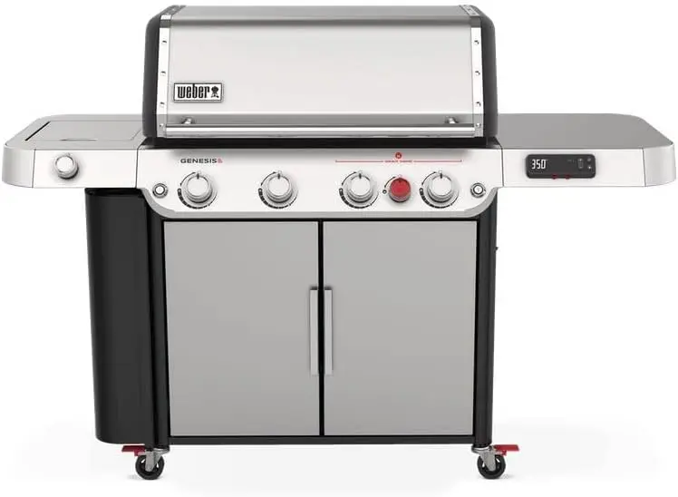 Genesis SPX-435 Premium Smart Gas Grill Liquid Propane Stainless Steel  Sear roast bake steam and even stir-fry by simply