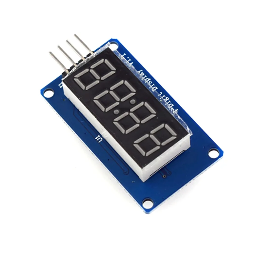 TM1637 4-digit digital display module with adjustable LED brightness and clock point block