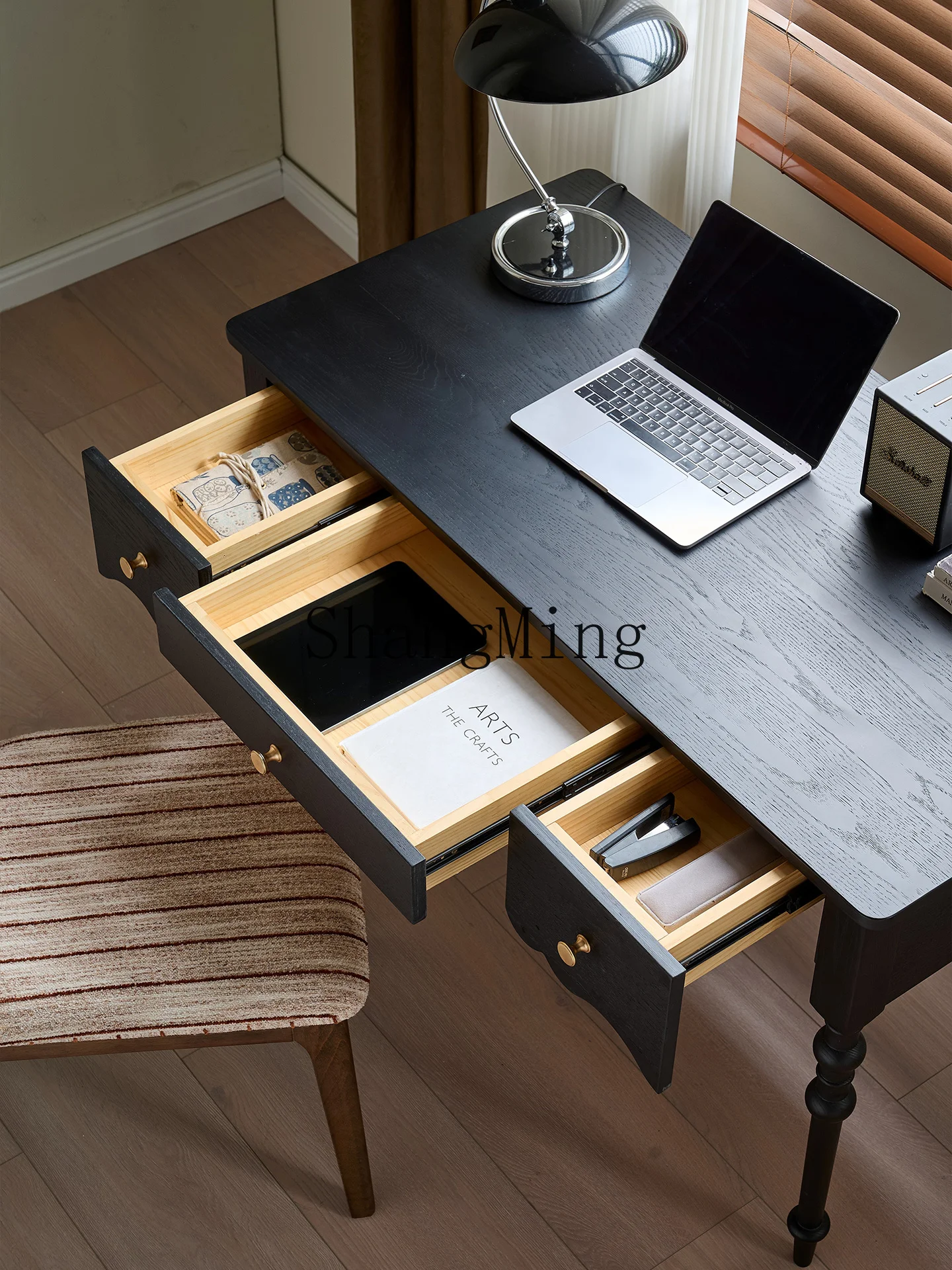 FG home high sense new modern high end solid wood study table simple bedroom long table