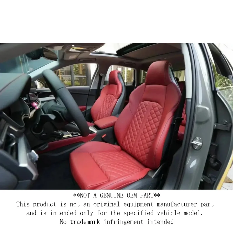 Luxury Electric Seat Upgrade for Audi Red Leather Quilted Design Adjustable Racing Seats