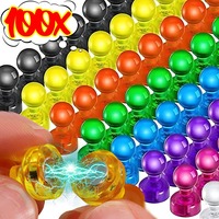 100x Magnetic Push Pins Strong Colorful Fridge Magnets Whiteboard Map Tacks Office Home Decor Stickers Bulletin Board Supplies