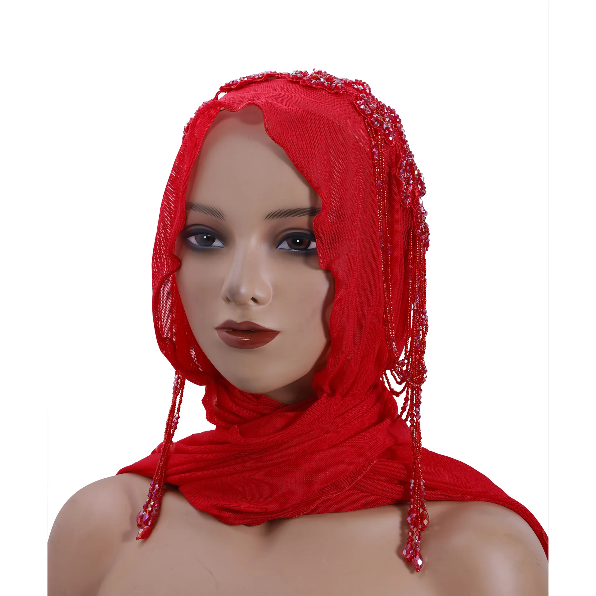 Nuevo Hijab musulmán elegante para mujer, turbante con borlas y flores, chales islámicos Amira, pañuelo para la cabeza para fiesta de boda, bufanda árabe, bufandas
