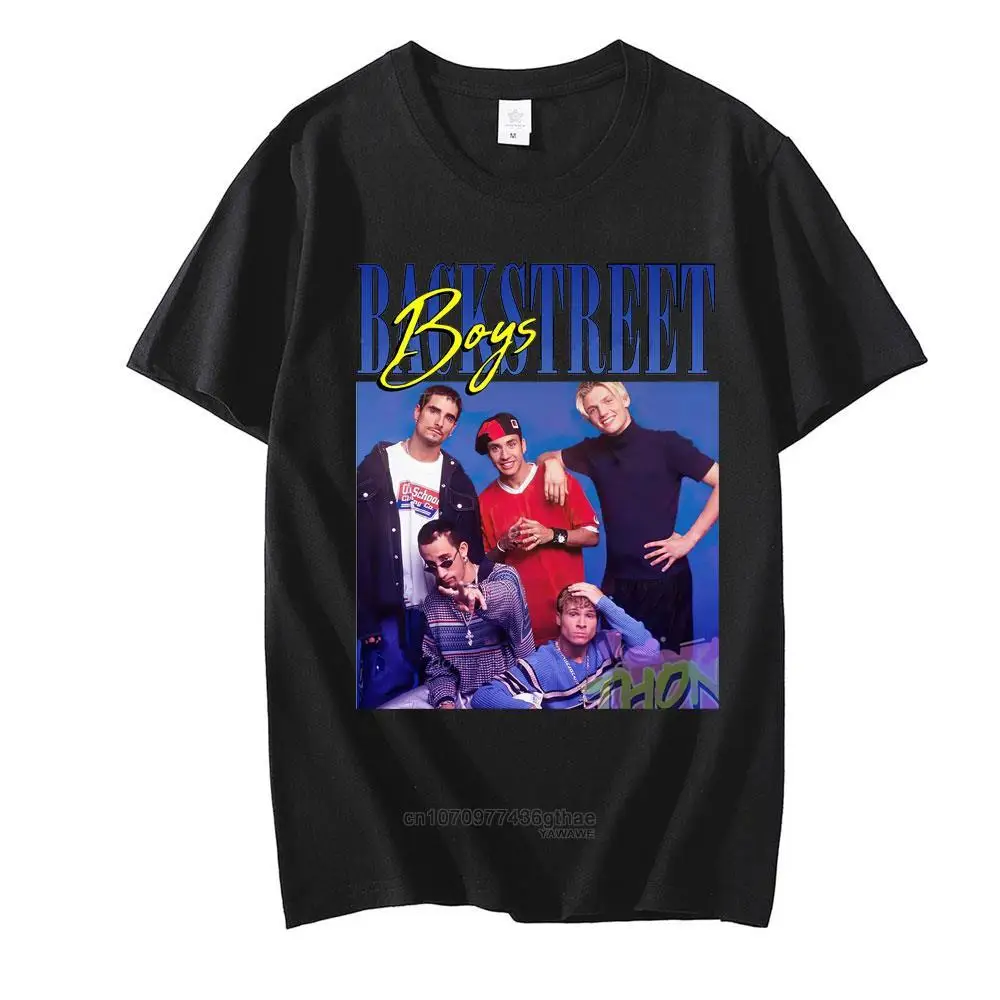 90s Backstreet Boys Vintage Music Composition T Shirt Homage Boy Band Graphic Tshirts Unisex Trend Hip Hop Street Casual Shirt