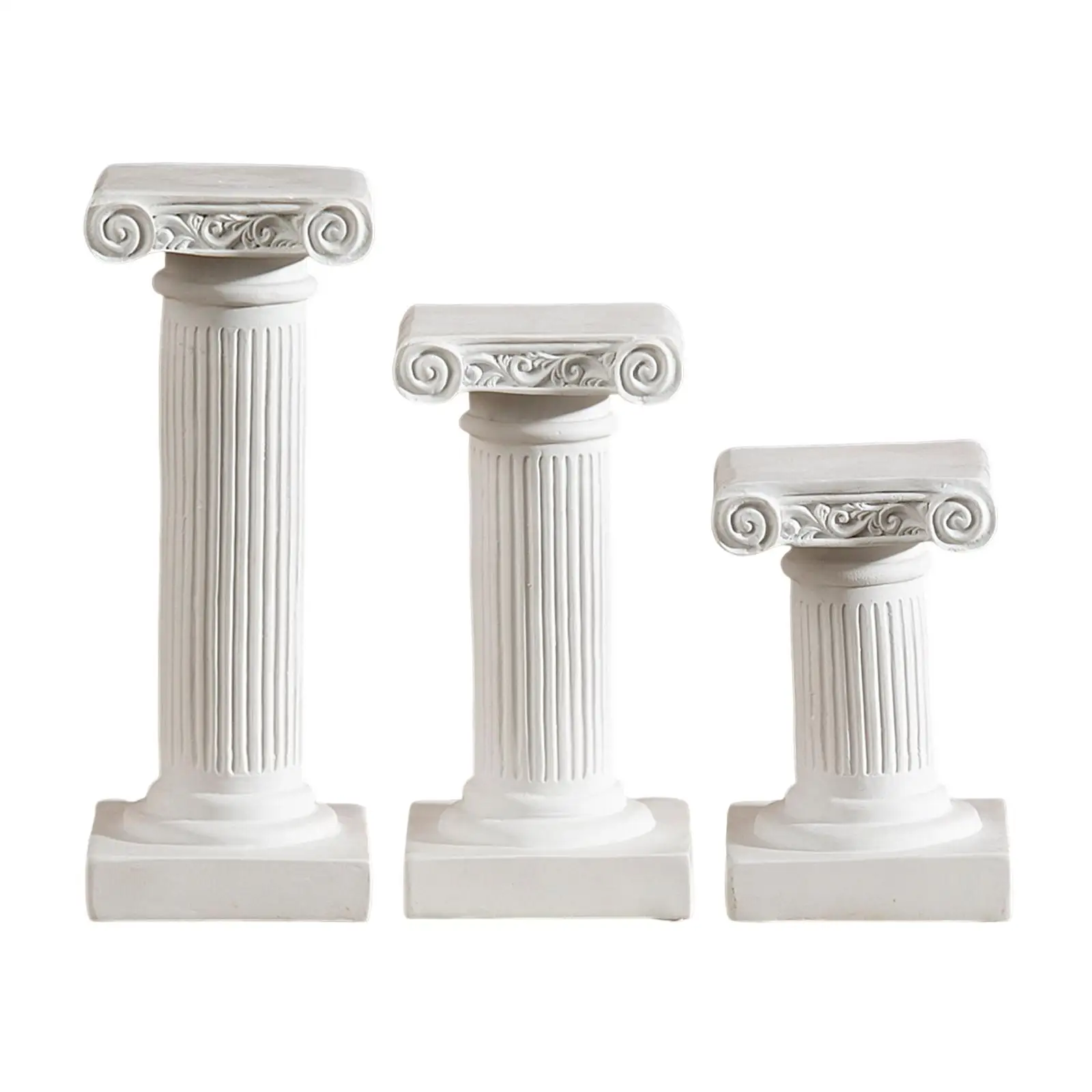 Mini Greek Columns Alabaster Sculpture Cast Resin Home Decor Table Centerpieces White Roman Columns for Courtyard Art Wedding