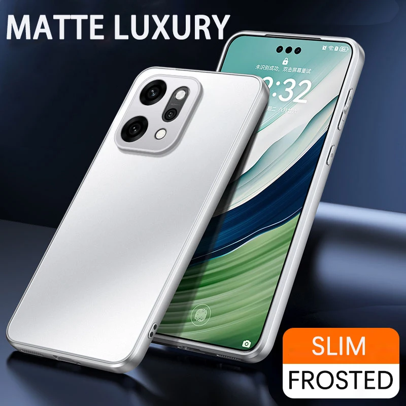 Airbag Super Protection Hard Acryl AG Matte Back Cover für OPPO Reno 6 8 13 14 Pro 5G Global Frosted Phone Case