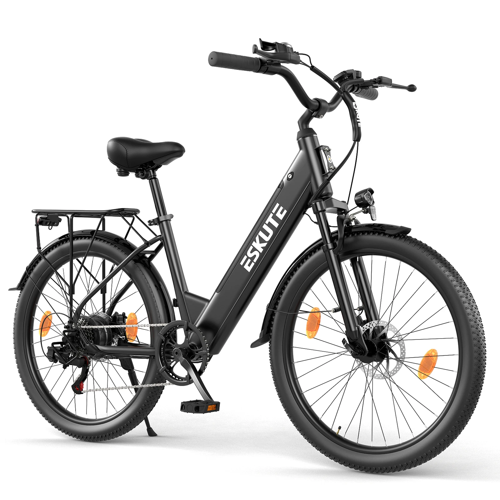 ESKUTE C100 PLUS Elektrofahrrad für Erwachsene, 250 W, E-City-Elektrofahrrad, Urban Commuter, 36 V, 13 Ah, Batterie, 26-Zoll-Reifen, E-Bike – Detail 9