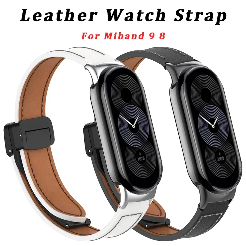 

Leather Strap For Xiaomi Mi Band 9 Replacement Belt Magnetic Buckle Wristband Bracelet for xiaomi miband 8 mi band Correa Strap