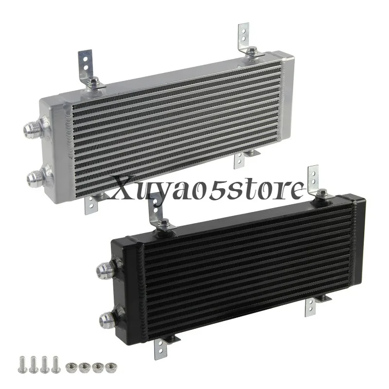 Car modification universal small medium and large size unilateral entry and exit double channel plate fin oil cooler radiator