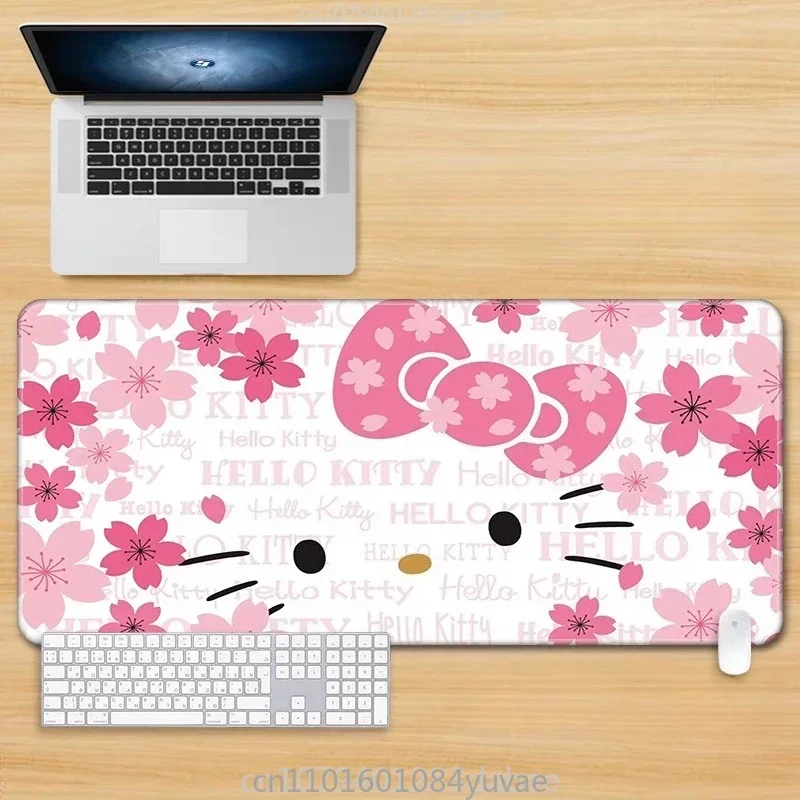 Hellokitty Pu Leather Mouse Pad Oversize Pink Cute Cartoon Girl Computer Table Mat Dormitory Oil-proof and Waterproof Tablecloth