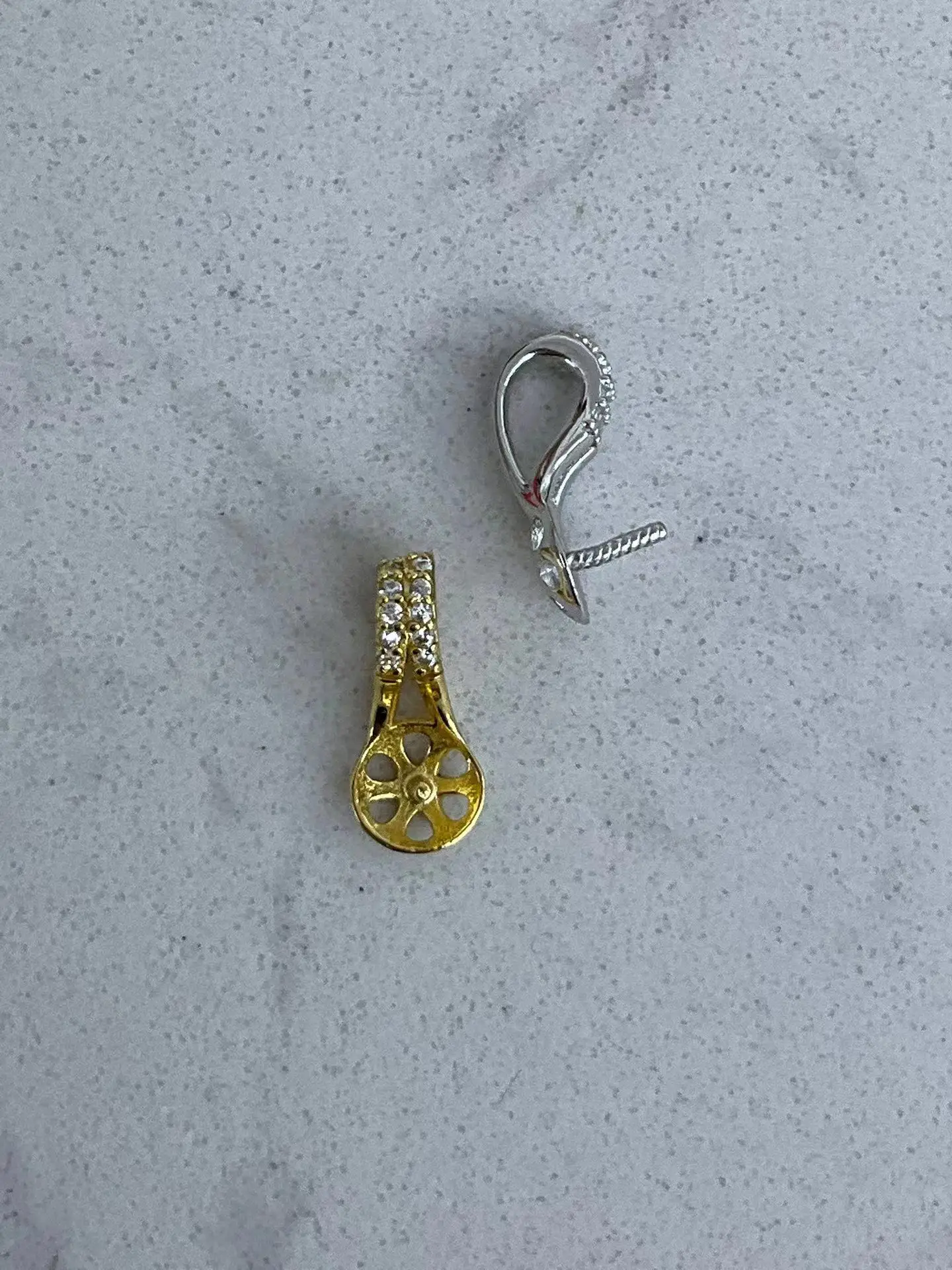 Wholesale S925 Sterling Silver Pendant Mount Base Mountings Findings Parts Fittings Accessories for 7-8mm Pearls 10pcs/lot
