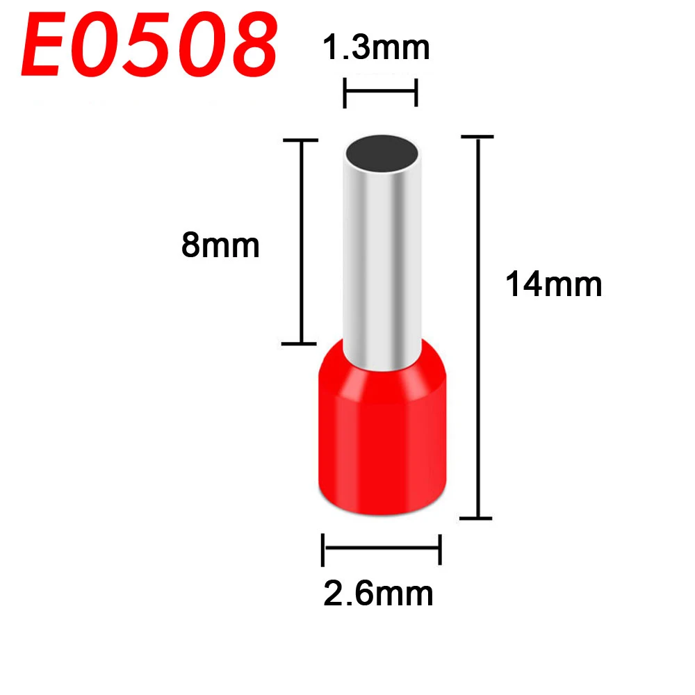 100Pcs Copper VE Tubular Crimp Terminal Electrical Wire Insulated Terminator Block Cord End Connector Crimping Terminals