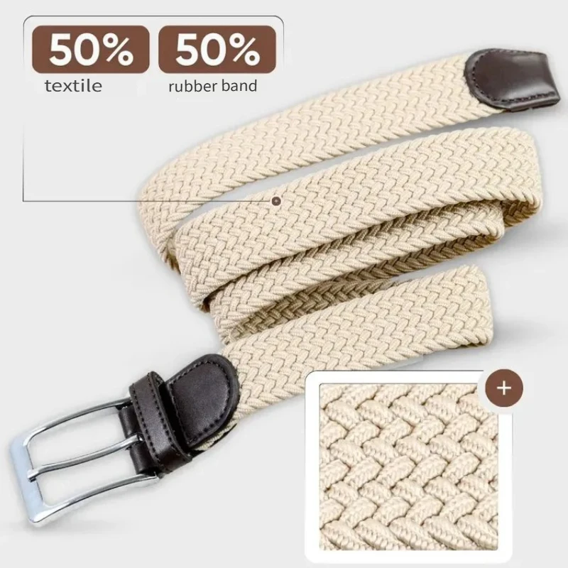 2025 cinto elástico tecido unissex cintura de lona ajustável para homens mulheres negócios diário uso casual atacado