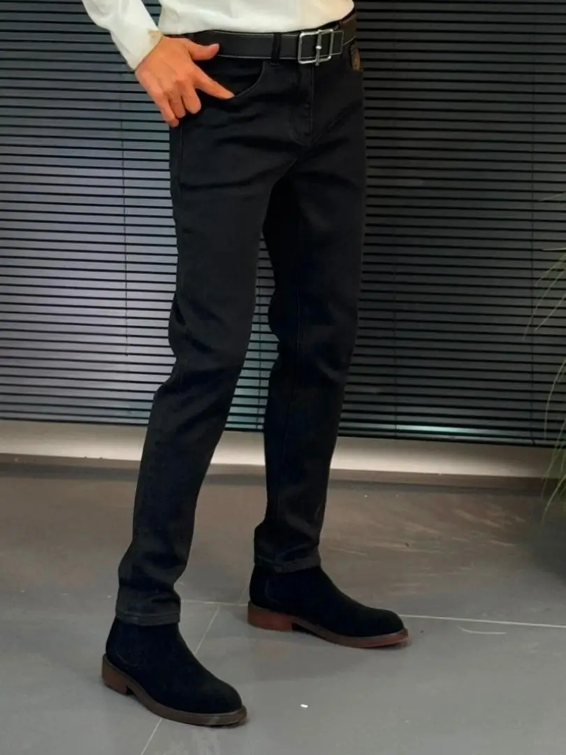 

Men's Comfortable Versatile New Autumn Winter Denim Jeans Faionable Trendy Slim Fit High Waist Straight Leg Antibacterial