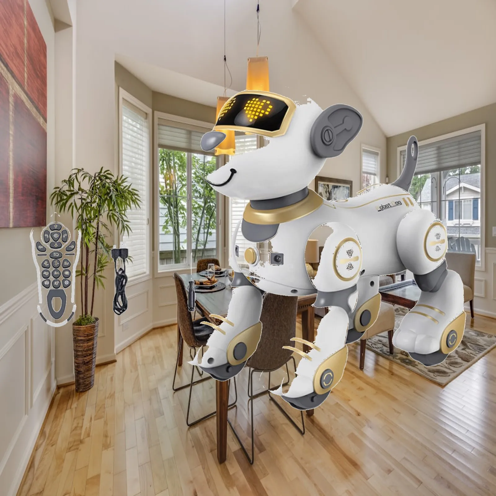 Robot Dog Toy for Children Remote Control Puppy Electronic Pet with Music Dance Moves Touch Interaction for Kids Pretend Play