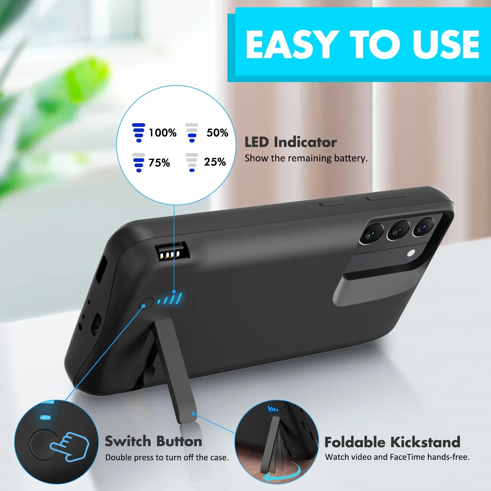 Funda de batería para Samsung Galaxy S22 Plus S22 Ultra, cargador de 10000Mah, funda de energía externa, fundas de batería