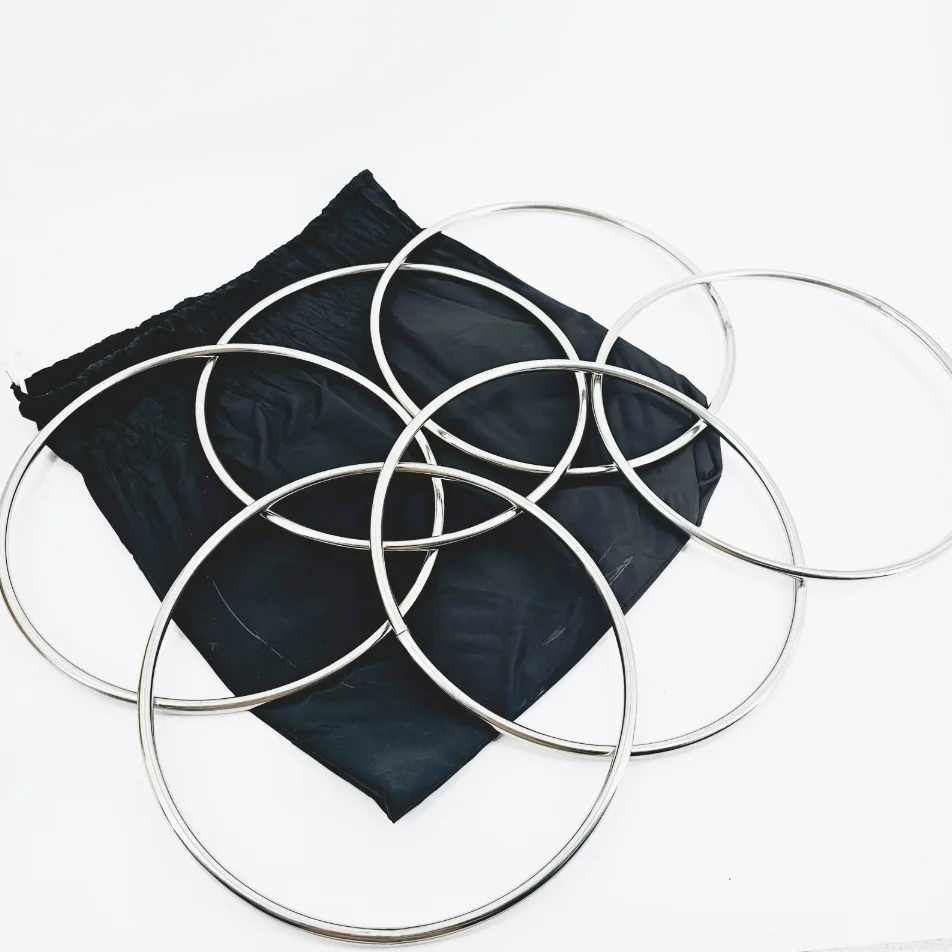 Professional 6 Linking Rings Magic Tricks Chinese Linking Rings Traditional Chinese Magic Stage Illusion Gimmick Magician Props