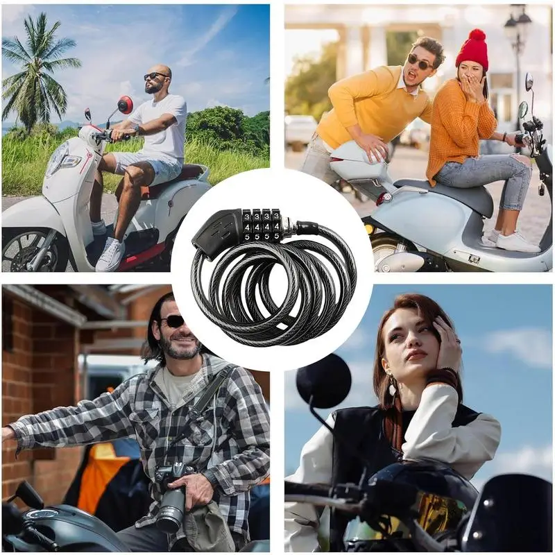 Kunci Kombinasi Untuk Sepeda Motor Kunci Keamanan 47 Inci Dengan Kombinasi Kunci Sepeda Motor Tugas Berat Tahan Cuaca